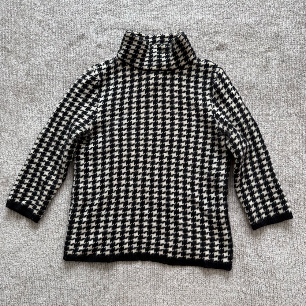 Lauren Ralph Lauren Houndstooth Turtleneck Sweater XS Wool‎ Blend